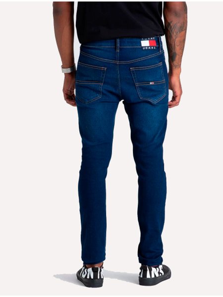 Calça Tommy Jeans Masculina Skinny Simon Denim Escura Secret Outlet