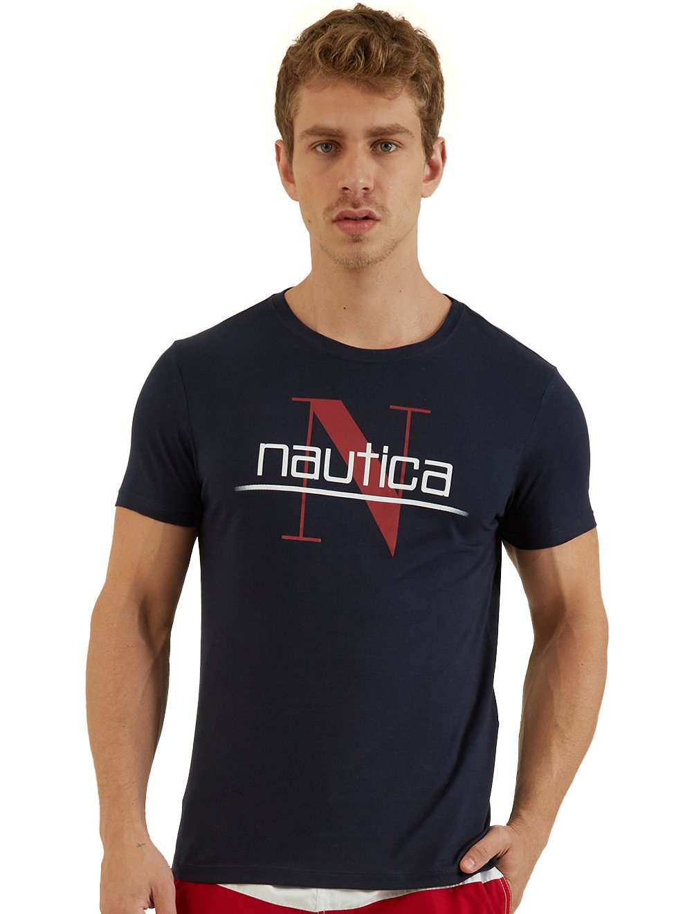 水族館　MARINETIME Camiseta Nautica Masculina N Logo Underline Azul Marinho | Secret