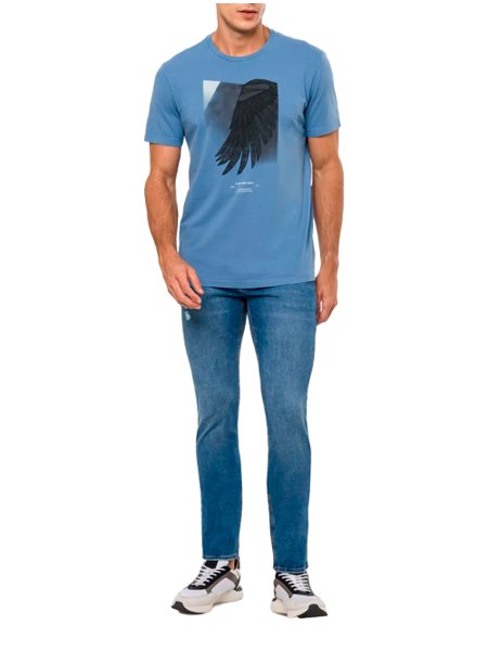 Calça Calvin Klein Jeans Masculina Skinny 5 Pockets Azul Médio
