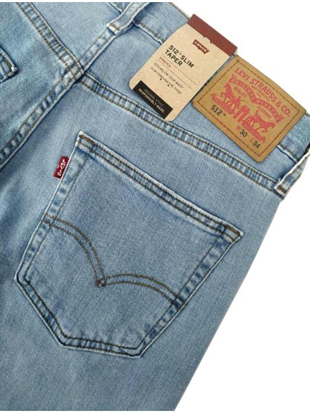Calça Levis Jeans Masculina 512 Slim Taper Stretch Rend Blu Sky