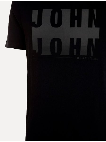 Camiseta John John Masculina Regular Rough Logo Preta
