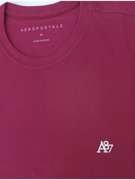 Camiseta Aeropostale Embroidered Light Logo A87 Marsala