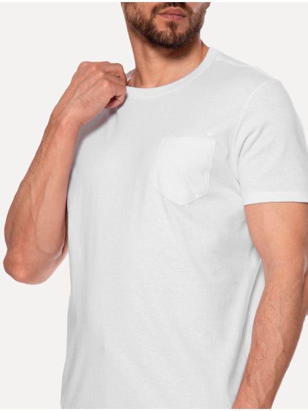 Camiseta Ellus Cotton Fine Easa Pocket Classic Branca