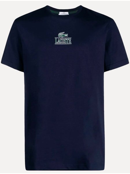 Camiseta Lacoste Masculina Regular Cotton Jersey Vintage Branded Azul Marinho