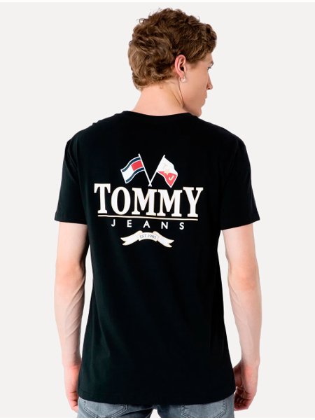 Camiseta Tommy Jeans Masculina Modern Back Logo Preta