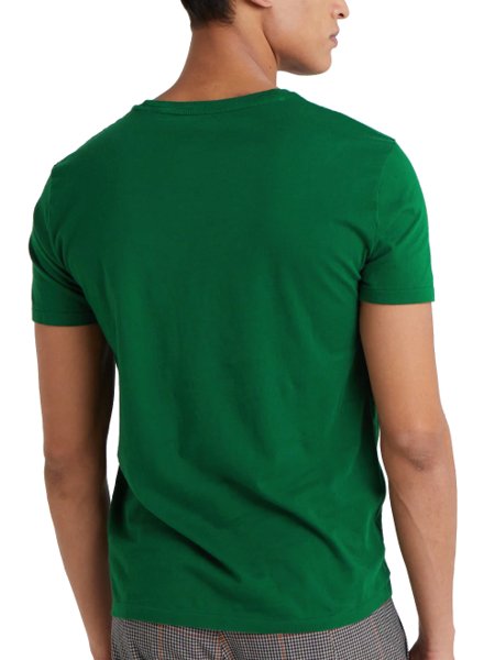Camiseta Ralph Lauren Masculina Custom Slim Fit Navy Icon Verde