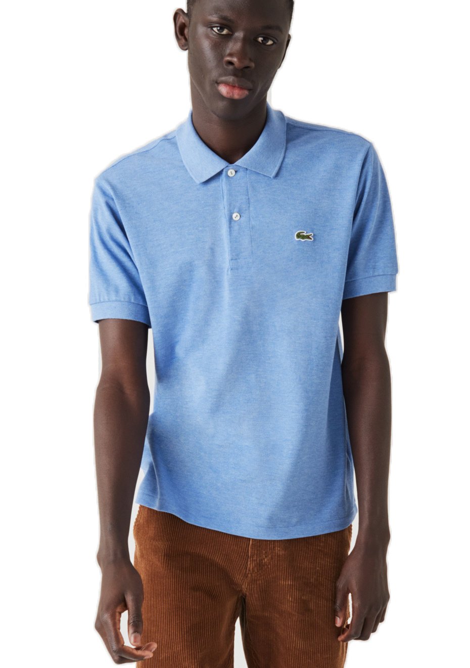 Polo Lacoste Masculina Classic Fit Mescla Azul Claro Secret Outlet