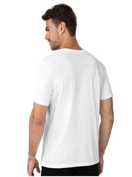 Camiseta Guess Masculina Logo Vazado Duplo Branca