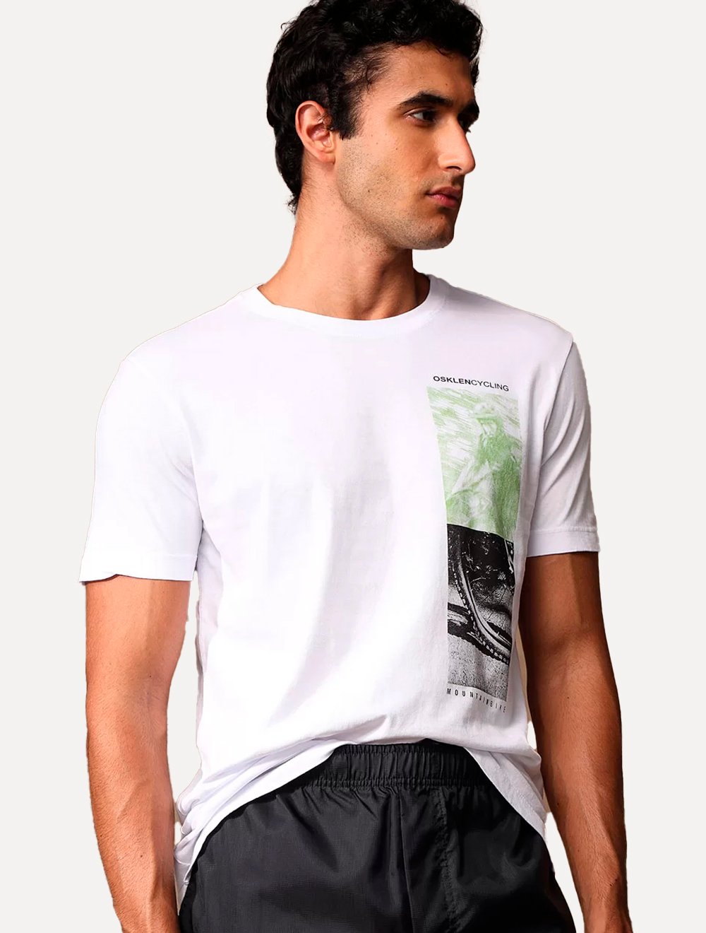 Camiseta Osklen Masculina Slim Stone MTB Photo Branca