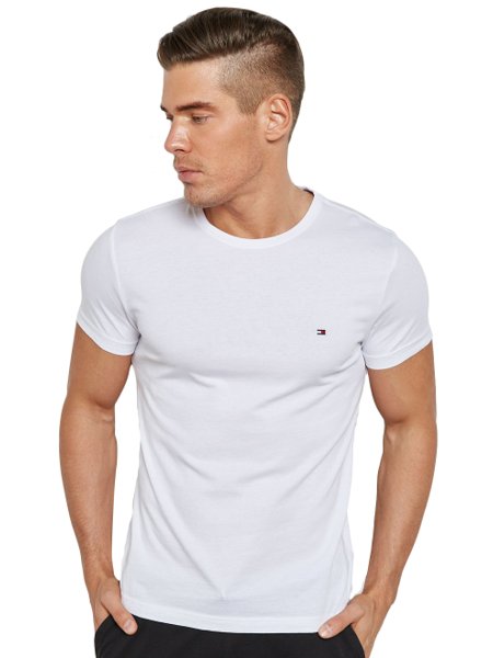 Camiseta Hilfiger Masculina Classic Branca Outlet