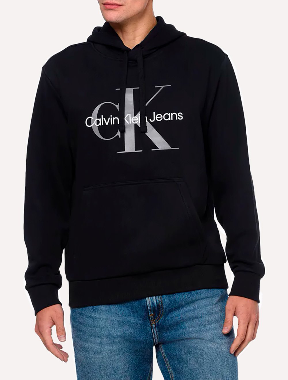 Moletom Calvin Klein Jeans Masculino Hoodie Issue Monograma Preto