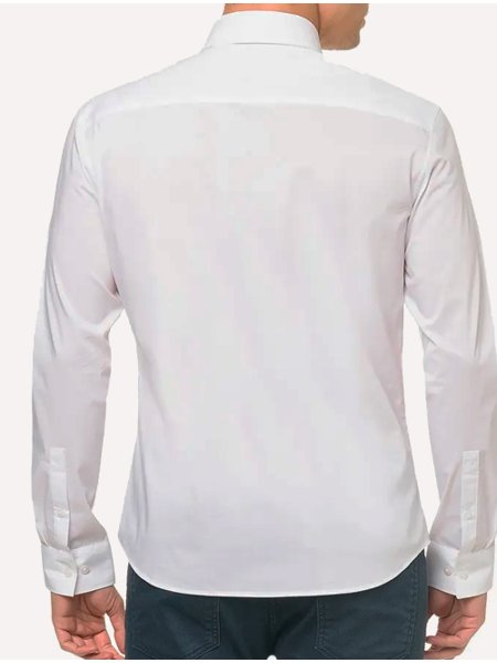 Camisa Calvin Klein Masculina Slim Essential Basic Logo Branca