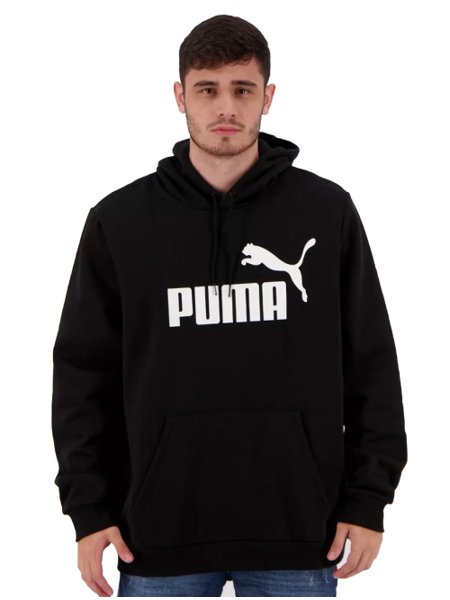 Moletom Puma Masculino Hoodie Essentials Big Logo Preto