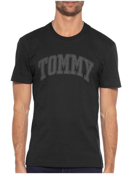 Camiseta Tommy Jeans Masculina Regular Collegiate Arc Preta