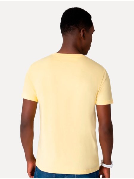 Camiseta Tommy Hilfiger Masculina Essential V-Neck Amarelo Claro