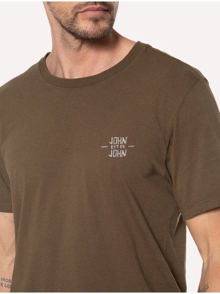 Camiseta John John Masculina Regular Logo Sunset Rosé