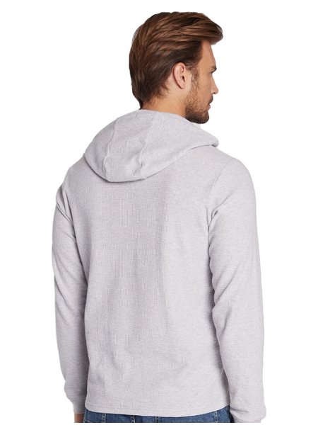 Blusa Tommy Jeans Masculino Waffle Hoodie Cinza