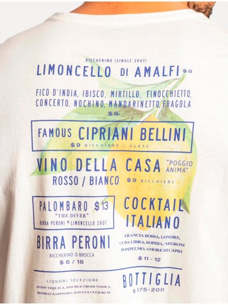 Camiseta Sergio K Masculina Limoncello Menu Off-White