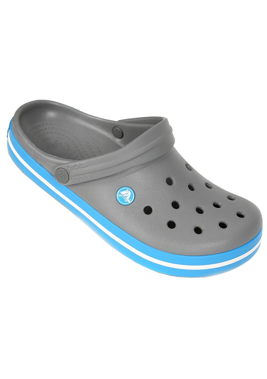 Sandália Crocs Masculina Crocband Clog Cinza Escuro/Azul Claro | Secret  Outlet