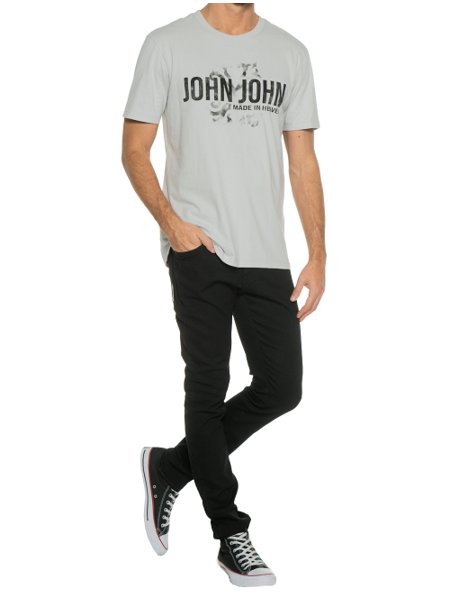 Camiseta John John Masculina Regular JJ Made In Cinza Claro