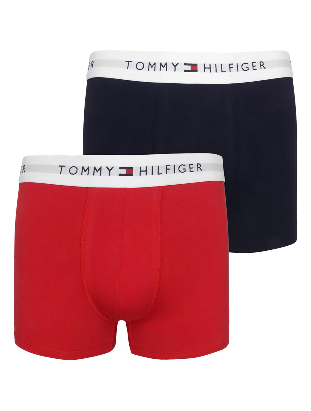 Cueca Tommy Hilfiger Cotton Stretch Boxer Trunk Vermelha/Marinho Pack 2UN