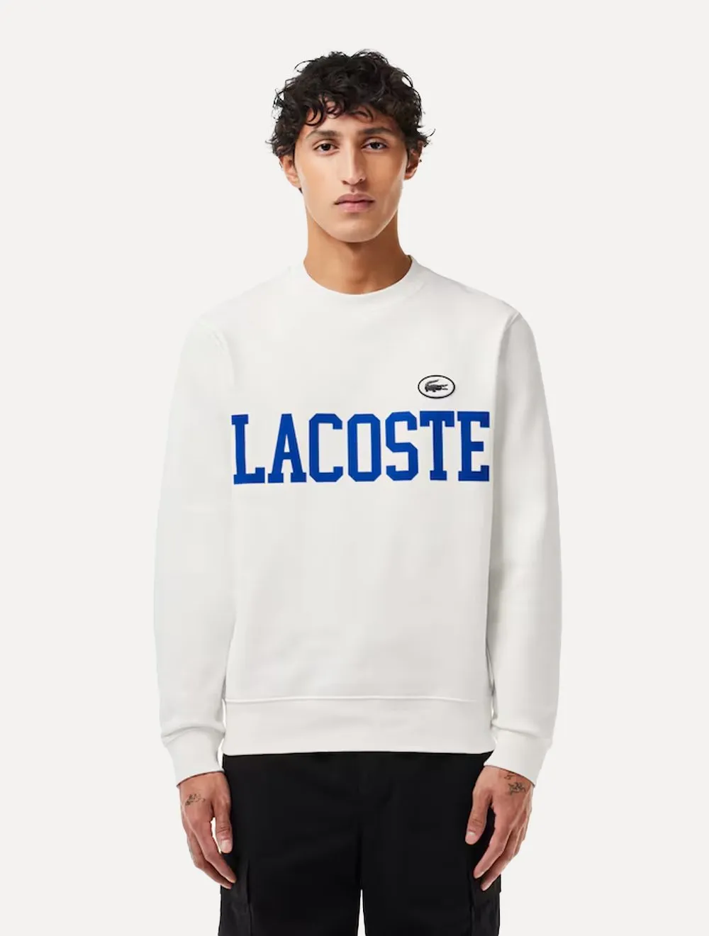 Moletom Lacoste Masculino Crewneck Classic College Branco | Secret