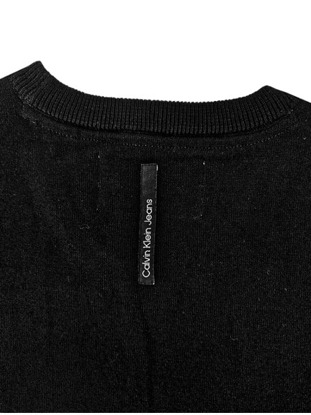 Suéter Calvin Klein Jeans Masculino Tricot Crewneck CKJ Logo Preto