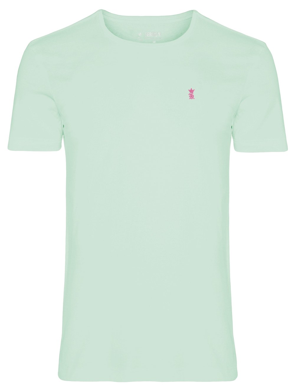 Camiseta Sergio K Masculina Basic Front Pink Logo Verde Turquesa