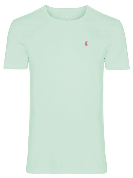 Camiseta Sergio K Masculina Basic Front Pink Logo Verde Turquesa