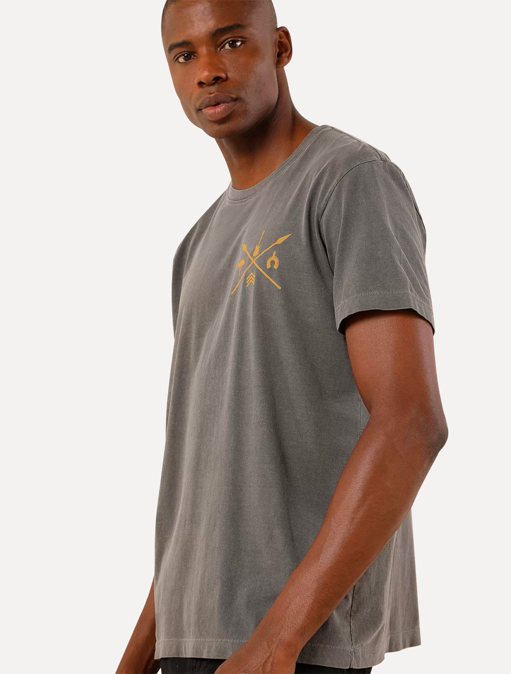 Camiseta Osklen Masculina Slim Stone Amazon Symbols Chumbo