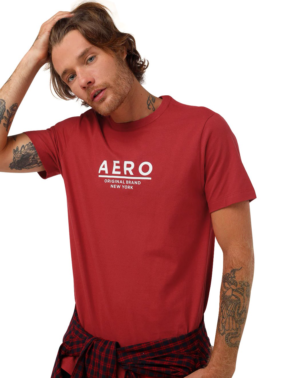 Camiseta Aeropostale Masculina Aero Original Brand New York Vermelha