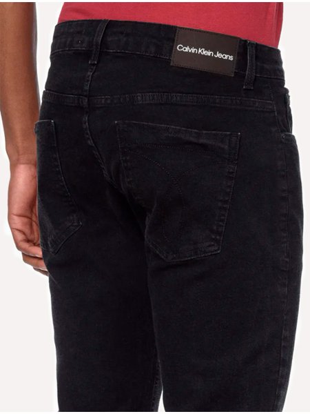 Calça Calvin Klein Jeans Masculina Skinny Five Pockets Tag Preta