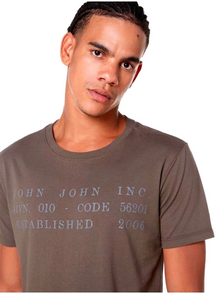 Camiseta John John Masculina Inc Code Marrom Escuro, Secret Outlet em 2023