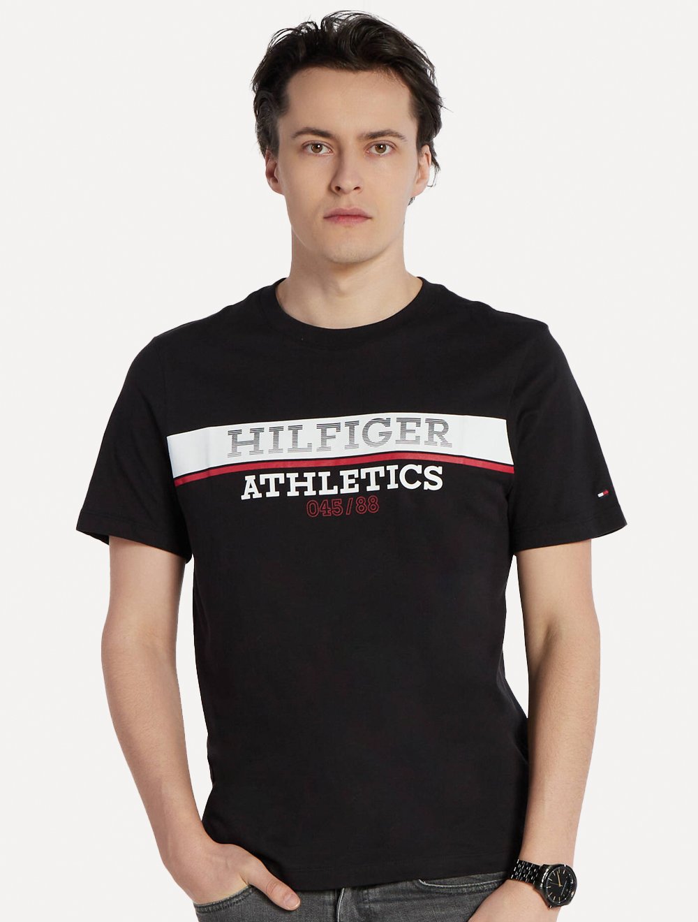 Camiseta Tommy Hilfiger Masculina Athletics 045/88 Preta