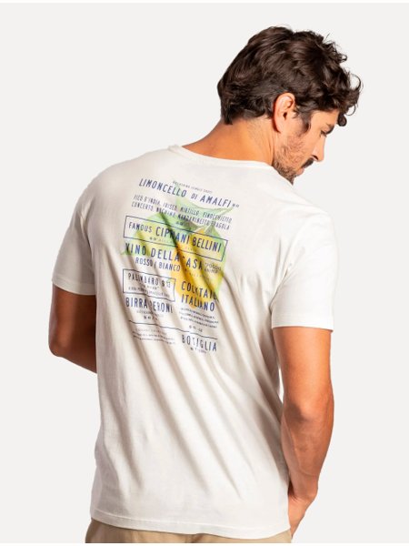 Camiseta Sergio K Masculina Limoncello Menu Off-White