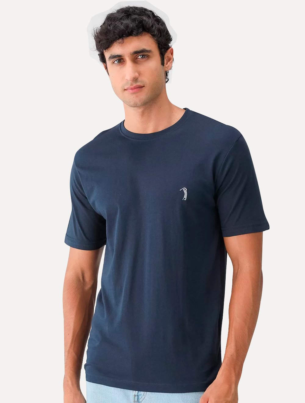 Camiseta Aleatory Masculina Grey Icon Azul Marinho