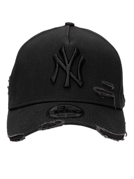 Boné New Era 9Twenty MLB New York Yankees Destroyed Strap Black Logo Preto
