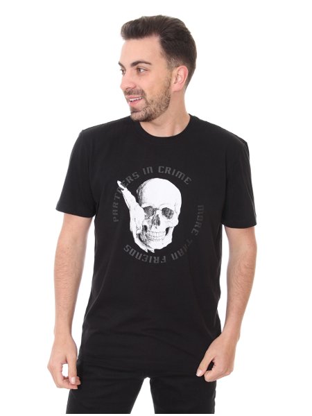 Camiseta John John Masculina Rg Partners Skull Preta