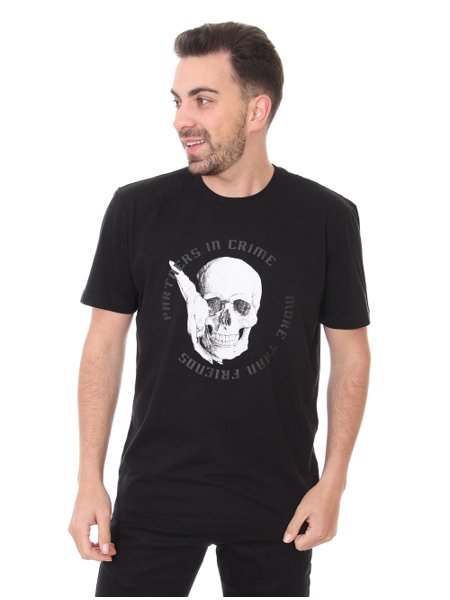 Camiseta John John Masculina Blue Skull Preta - Compre Agora
