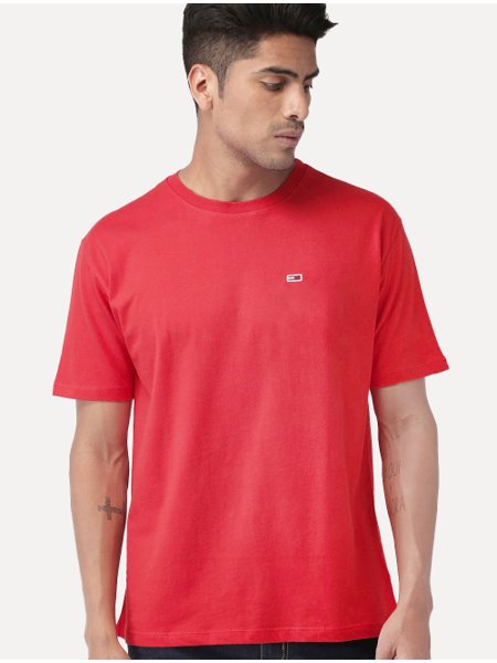 Camiseta Tommy Jeans Masculina Slim C-Neck Flag Vermelha