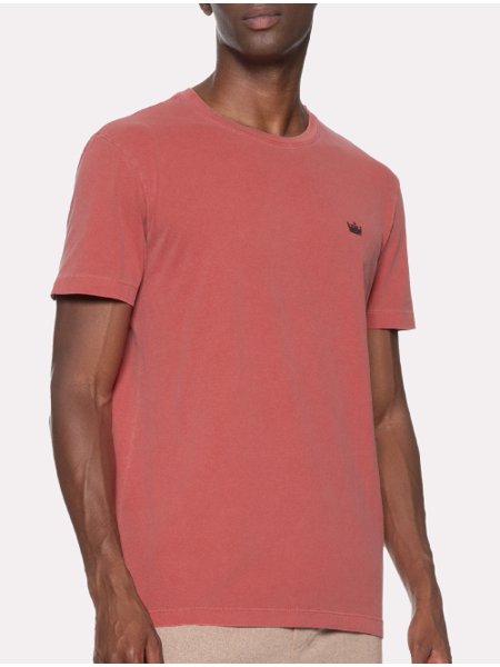Camiseta Osklen Masculina Slim Stone Coroa Rough Vermelha