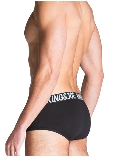 Cueca King & Joe Slip Lisa Logo Preta Pack 2UN