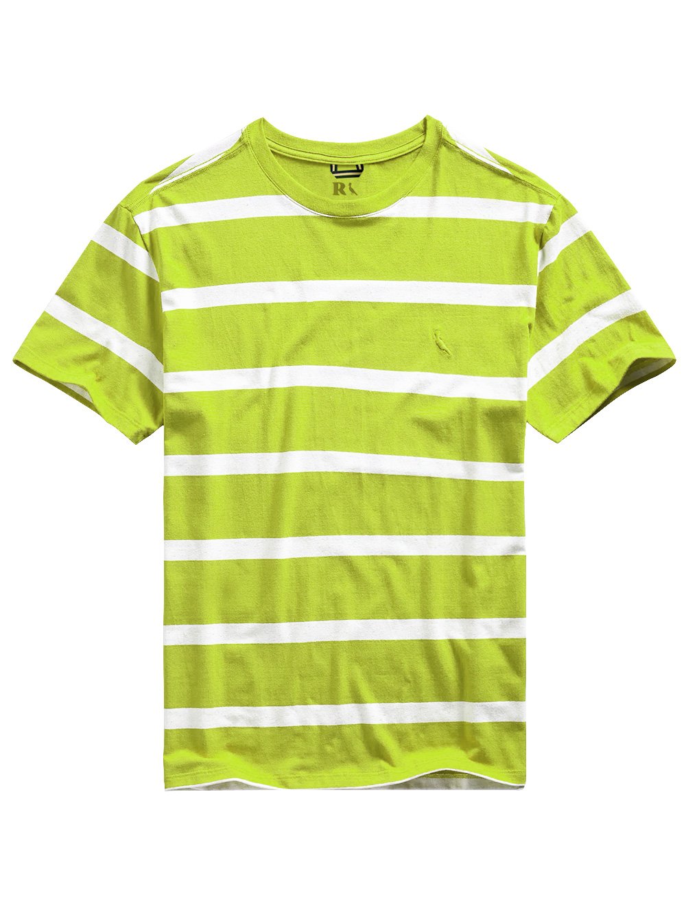 Camiseta Reserva Linho Joa Off-White Listras Verde Limão
