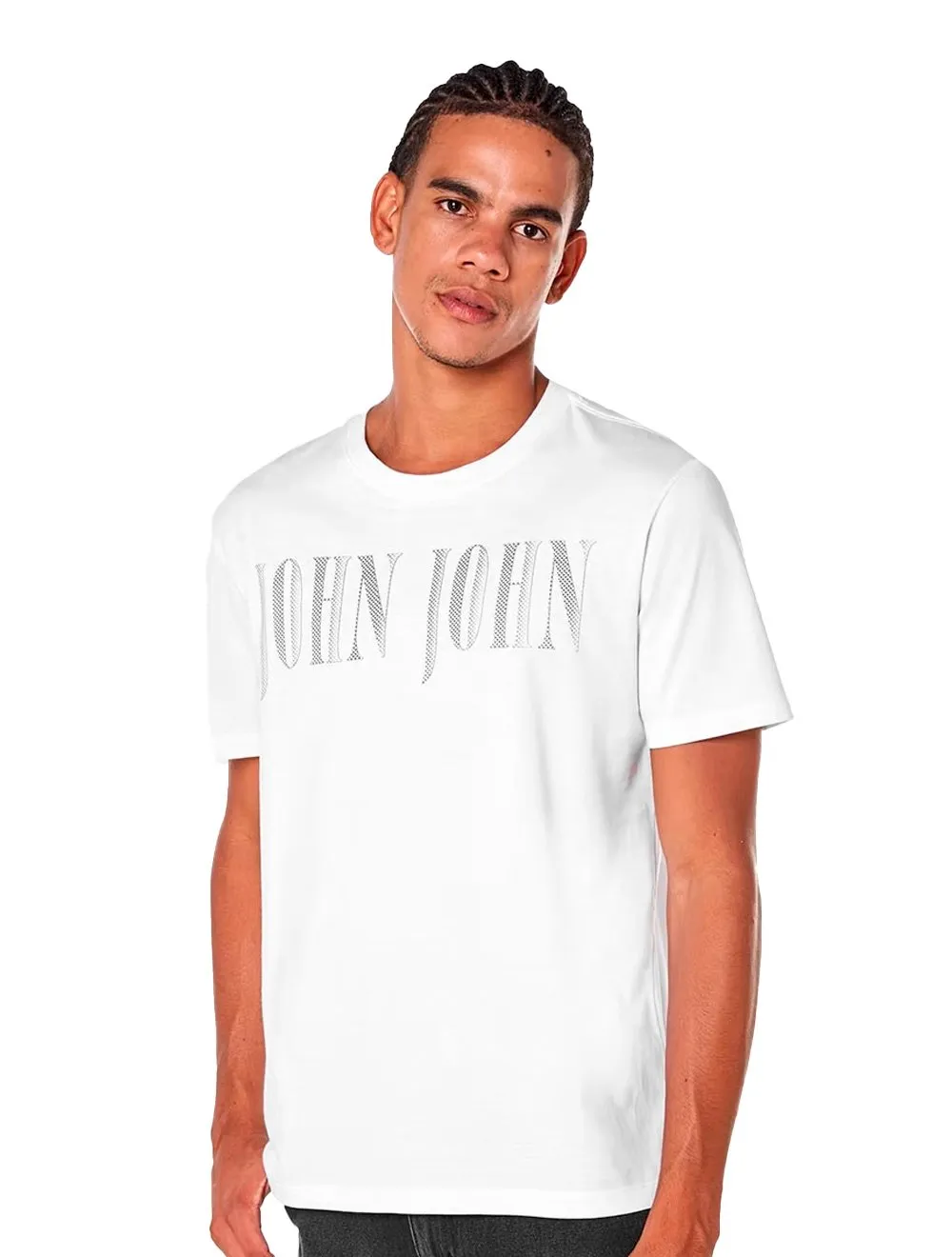 Camiseta John John Masculina Regular Logo Points Branca