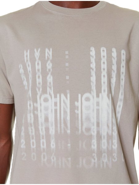 Camiseta John John Masculina Regular Logo Repeat Cáqui John John Camisetas  Surfwear I Streetwear I Surf Shop