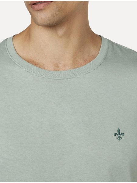 Camiseta Dudalina Masculina Essentials Modal Logo Verde Médio