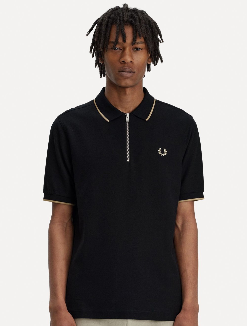 トップス FRED PERRY Ribbed Polo Shirt Fred Perry cropped ribbed polo shirt in black | ASOS