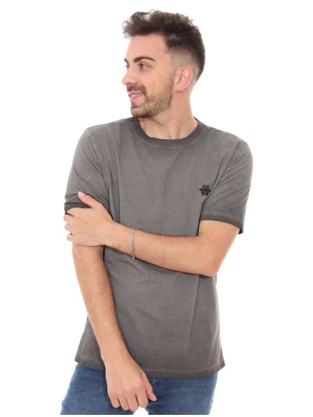 Camiseta John John Masculina Basic Logo Sans Cinza Chumbo