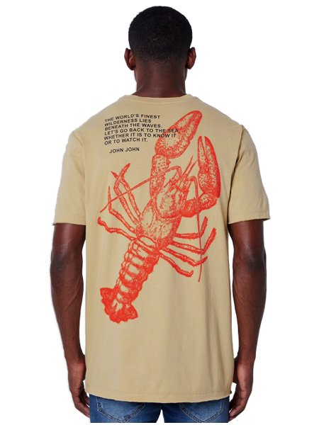 Camiseta John John Masculina Regular Lobster Cáqui