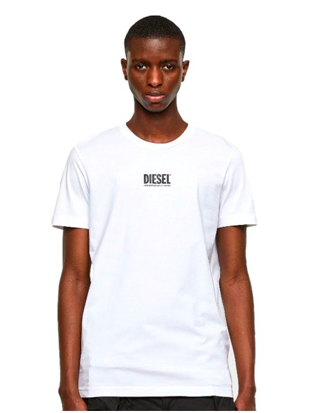 Camiseta Diesel Masculina T-Diegos Rubber Small Logo Branca